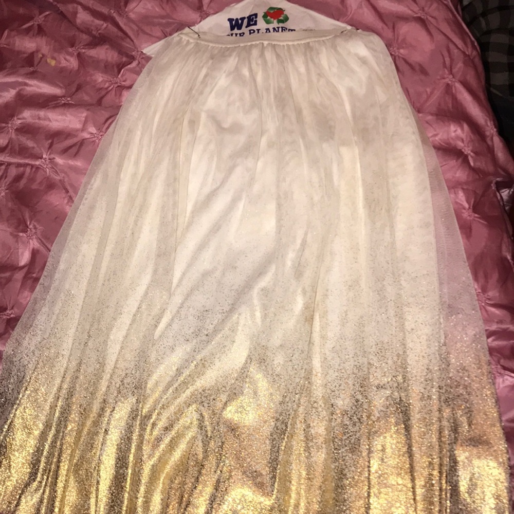 white and gold ombré skirt